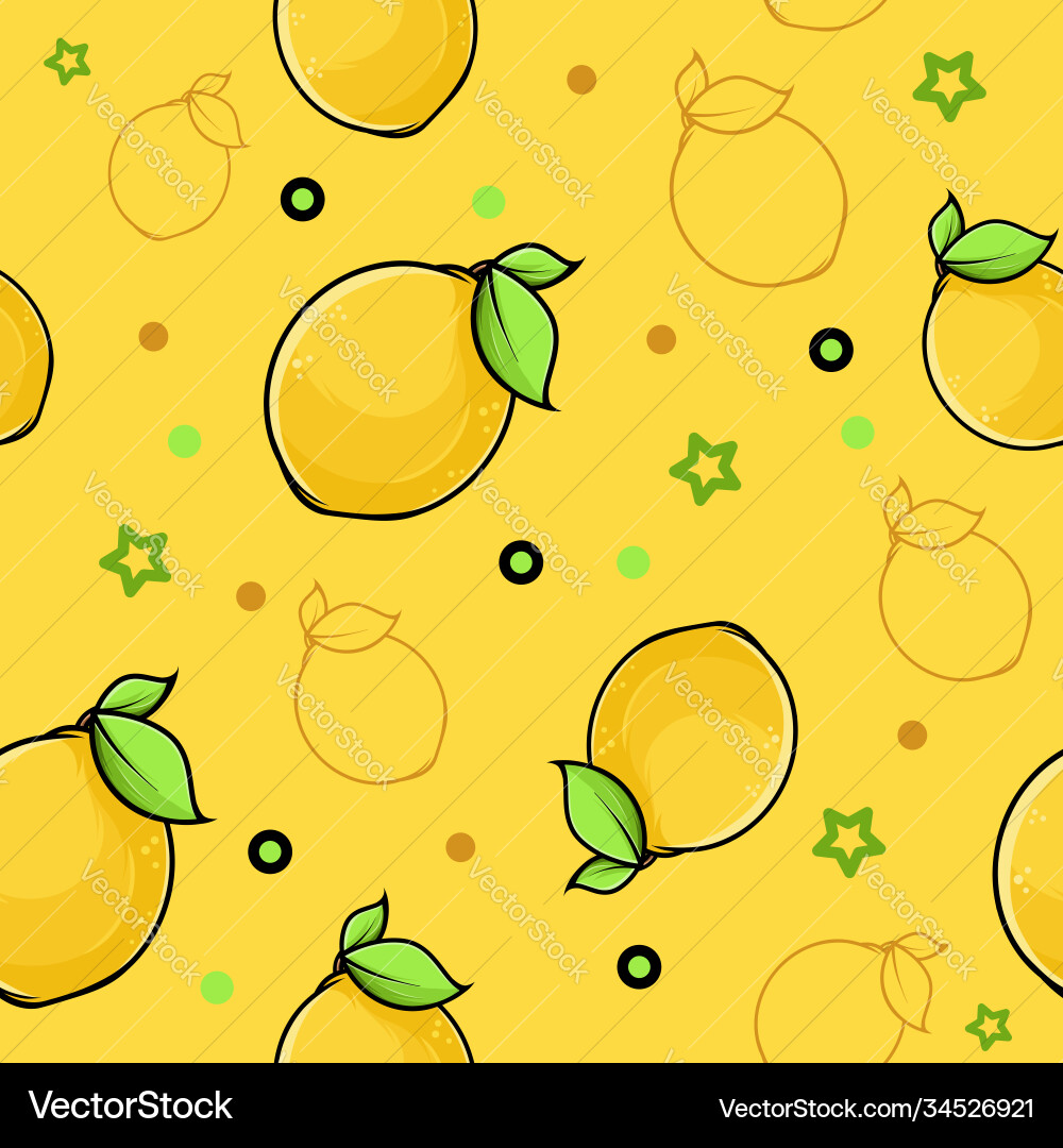 Fresh lemon seamless pattern image Royalty Free Vector Image