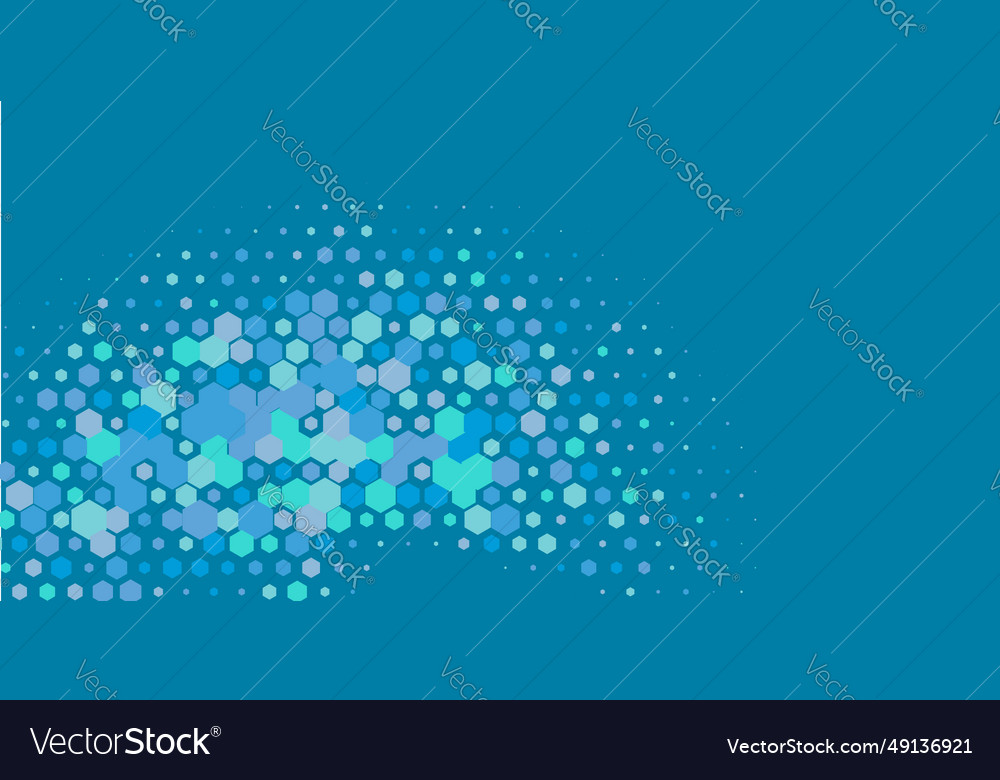Geometric multi size hexagon with color