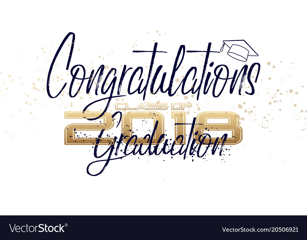 Graduation label text for Royalty Free Vector Image