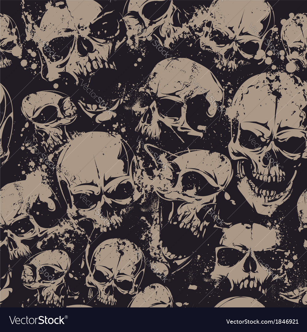 Grunge Skull Seamless 2 Royalty Free Vector Image