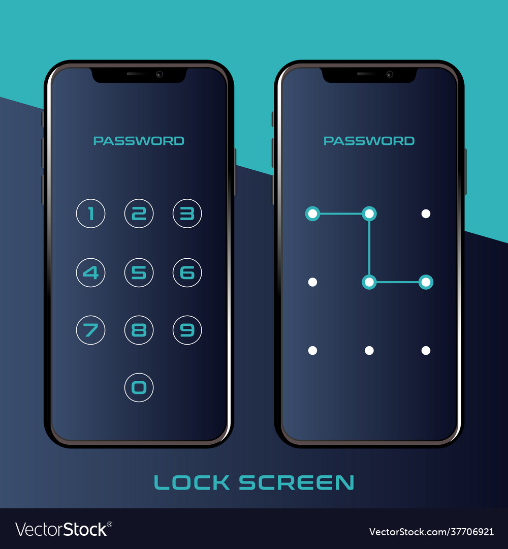 Lock screen smartphone interface template Vector Image