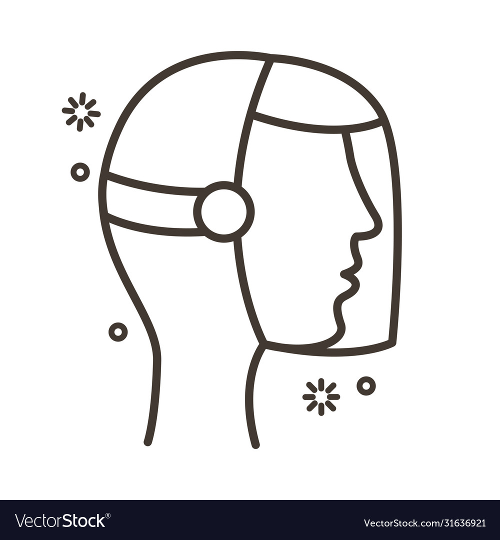 Man using face mask line style icon Vector Image Man using face mask line style icon