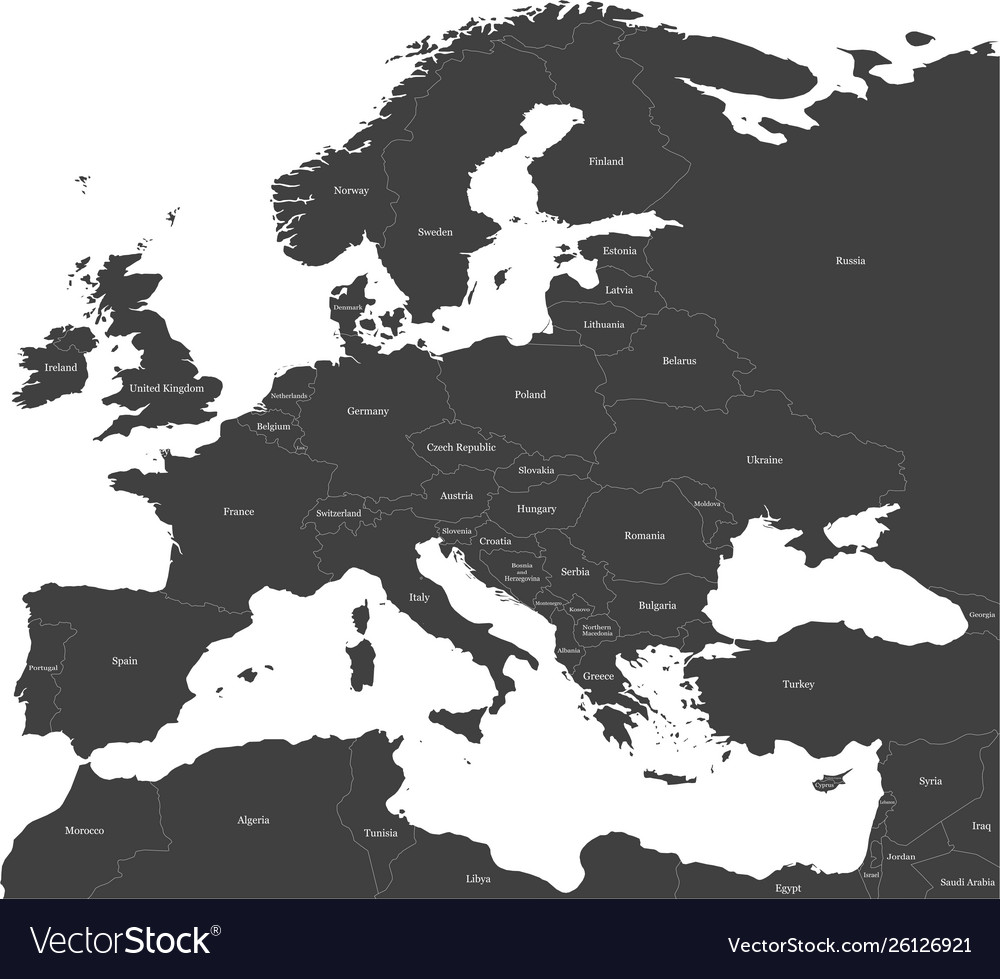 Map Of Europe Without Country Names Map