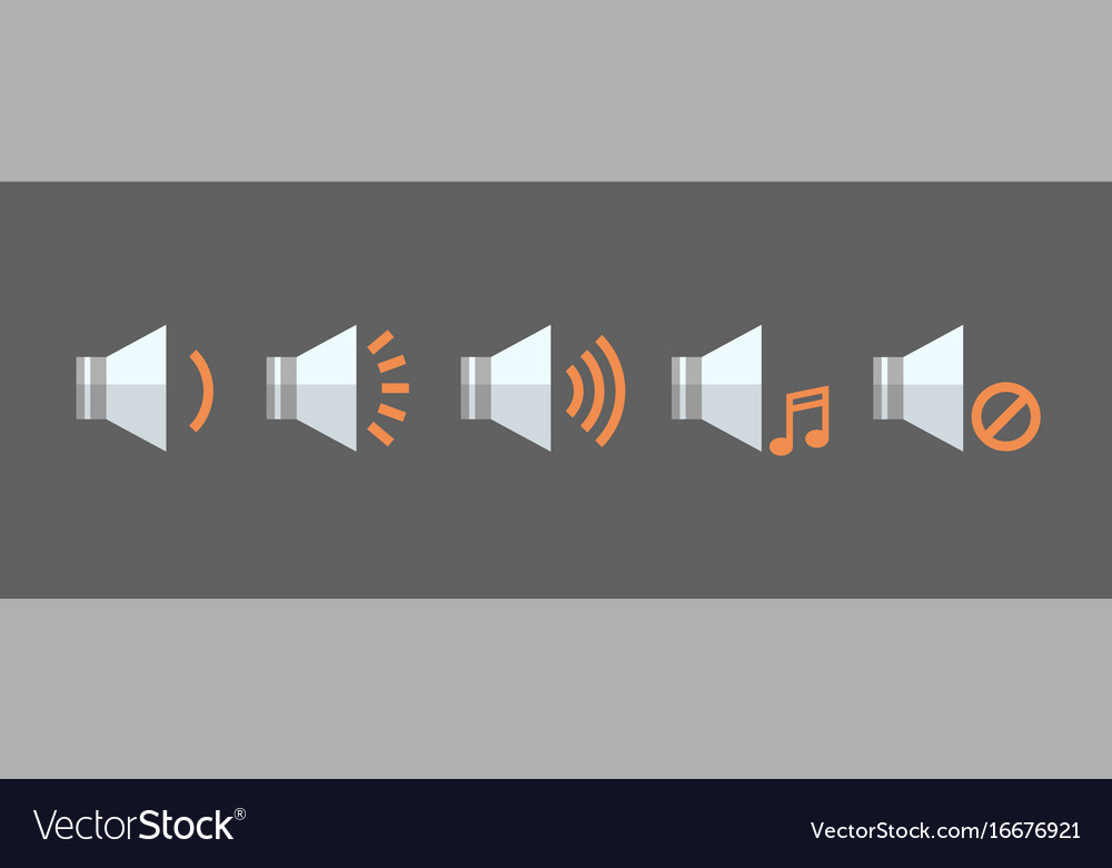 Music player volume icon set audio listening app Vector Image