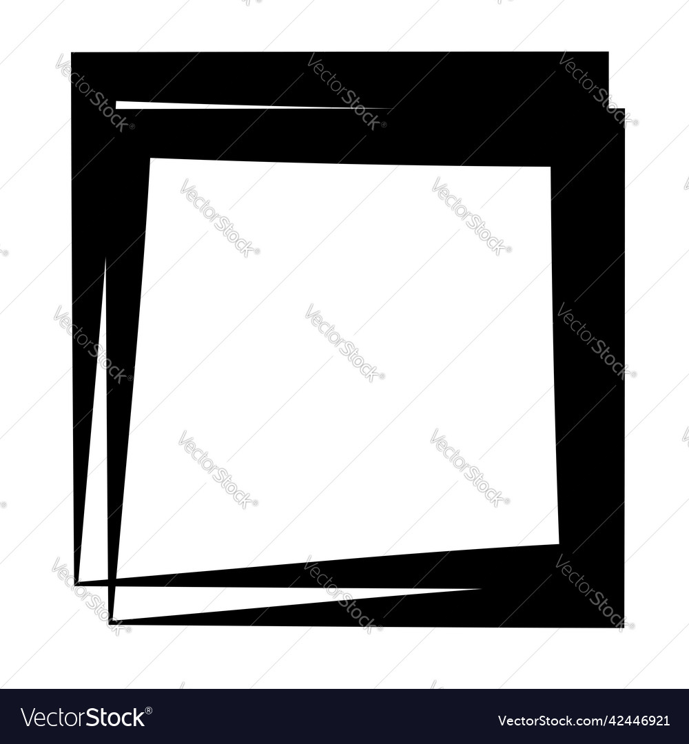 Random square contour frame border element vector image Random square contour frame border element