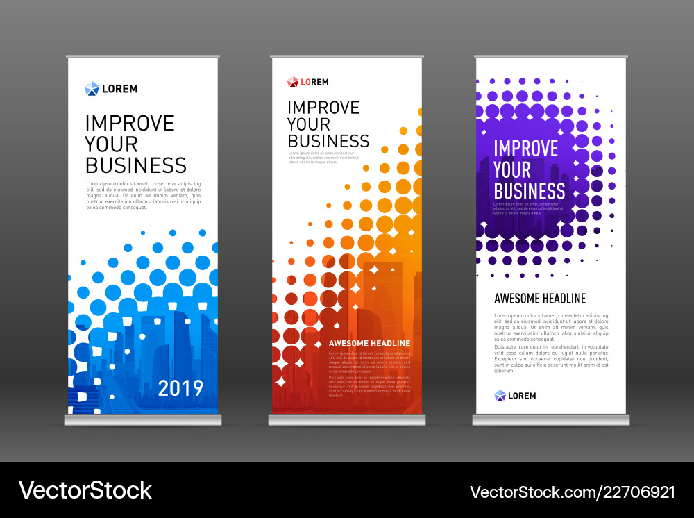 Real Estate Roll Up Banners Design Templates Set Vector Image