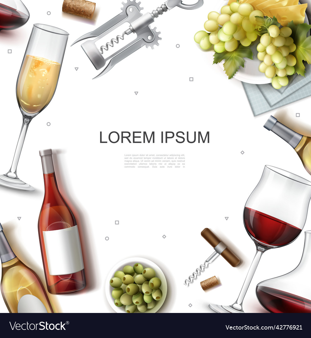 Realistic wine template Royalty Free Vector Image