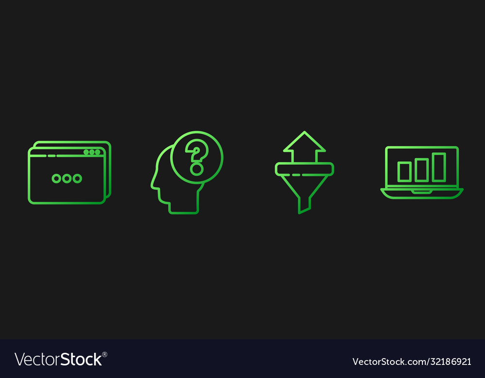 Set line sales funnel with arrows website Vector Image Set line sales funnel with arrows website