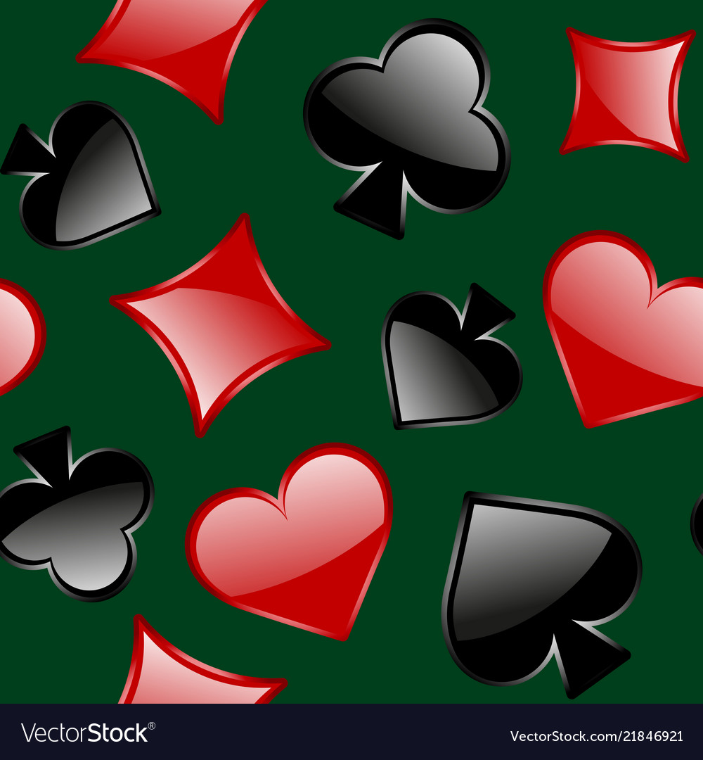 Simbols of playing card seamless pattern vector image Simbols of playing card seamless pattern