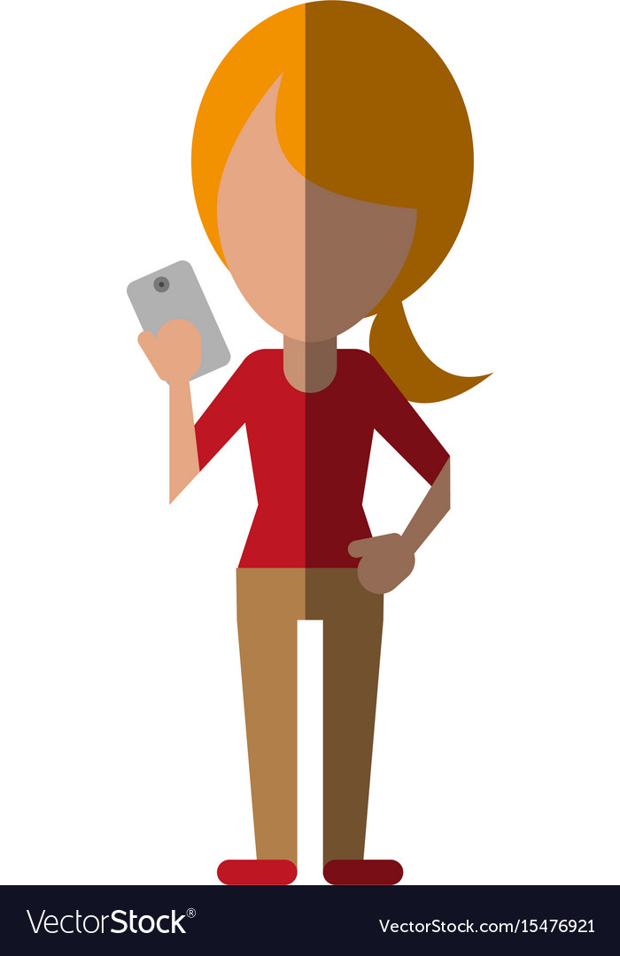 Smartphone Icon - Person Using Mobile