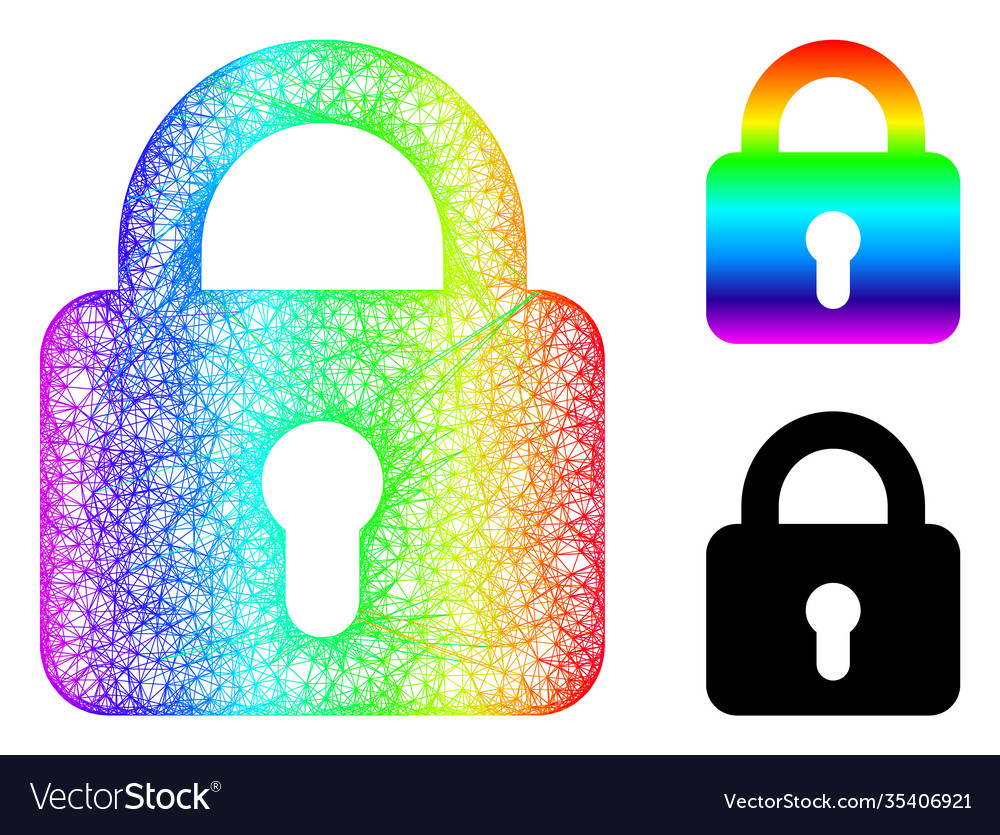 Spectrum hatched gradient lock icon Vector Image Spectrum hatched gradient lock icon