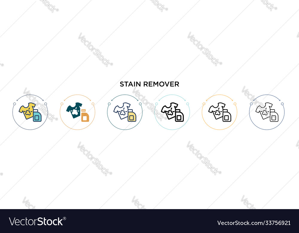 Stain Remover-Symbol in gefüllter dünner Linie Umriss