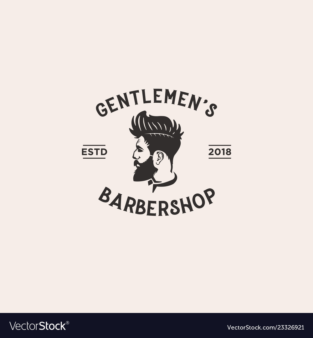 Vintage barber shop logo design template