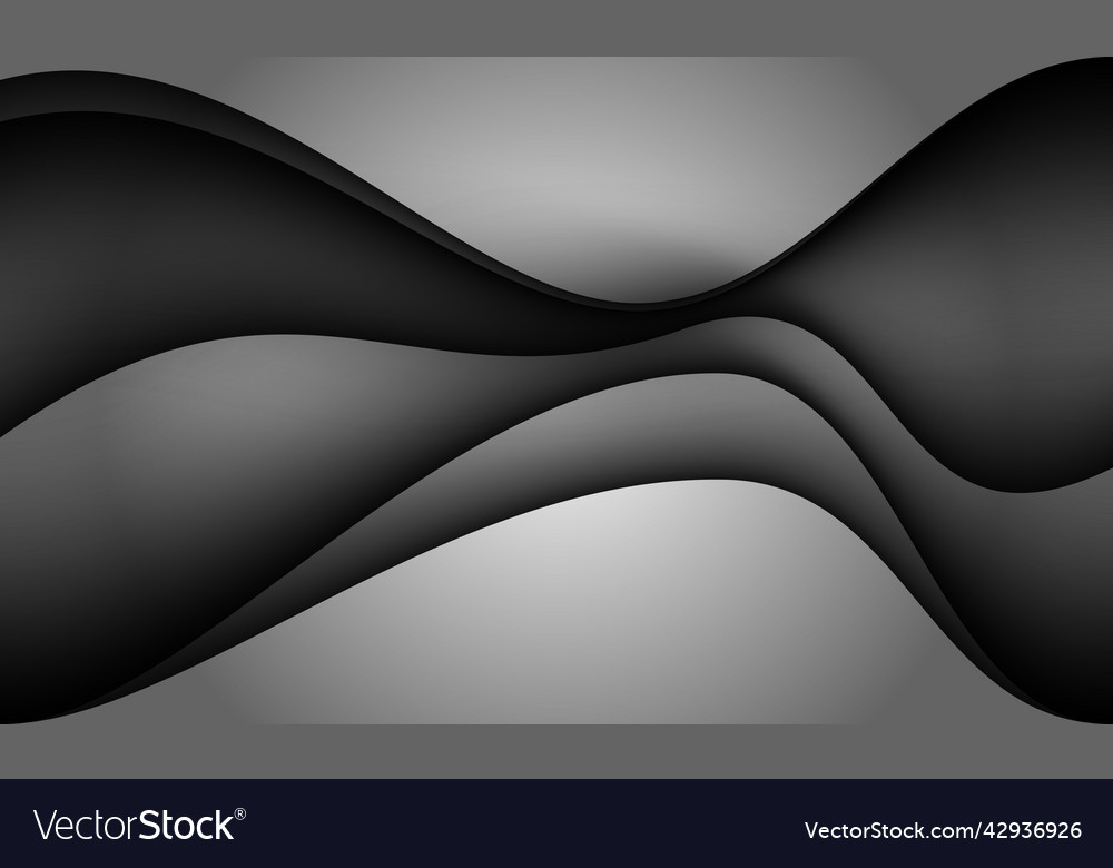 Abstract grey black shadow curve overlap design vector image Abstract grey black shadow curve overlap design