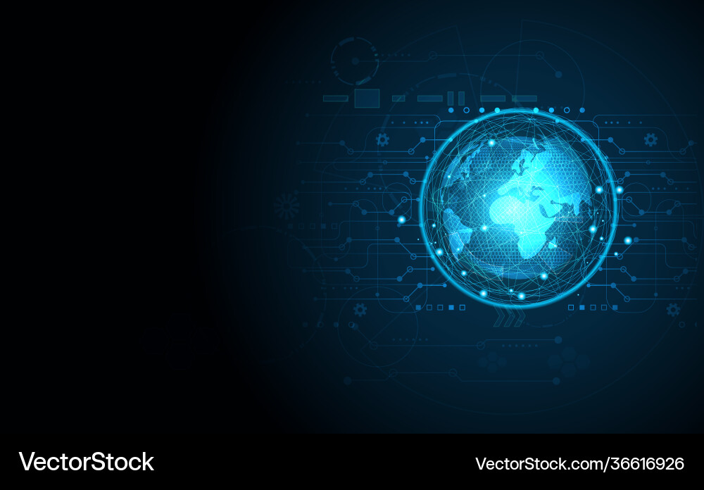 Abstract technology concept global network Vector Image