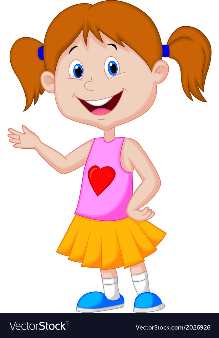 Cute Girl Cartoon Royalty Free Vector Image   VectorStock