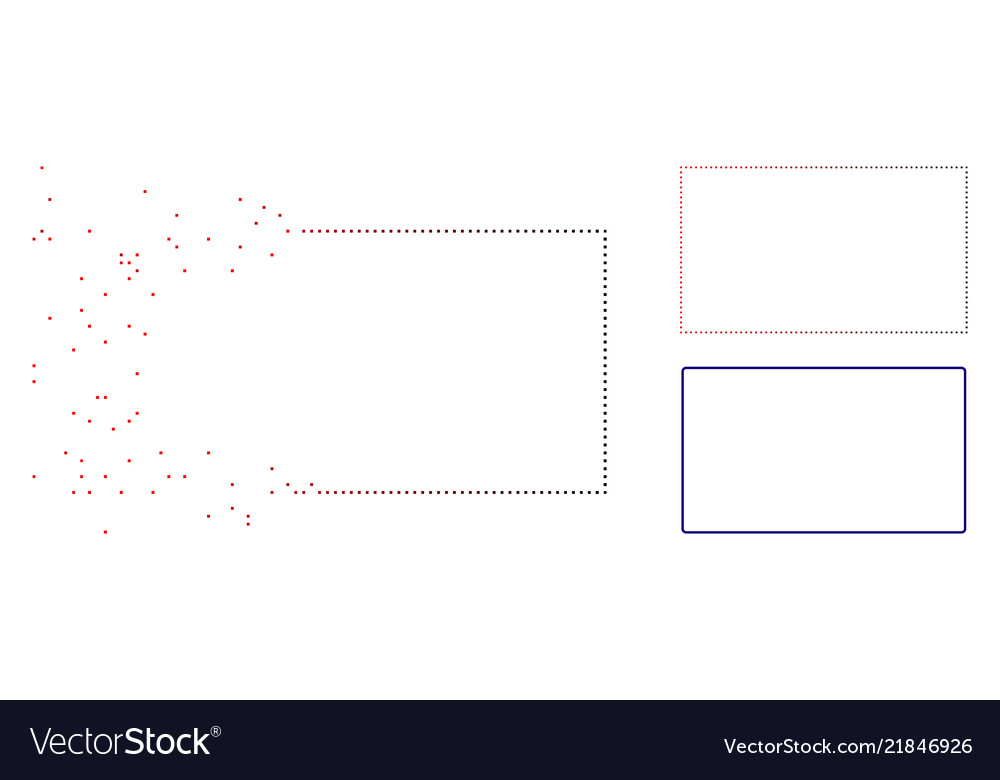 Dispersed pixelated halftone rounded rectangle vector image Dispersed pixelated halftone rounded rectangle