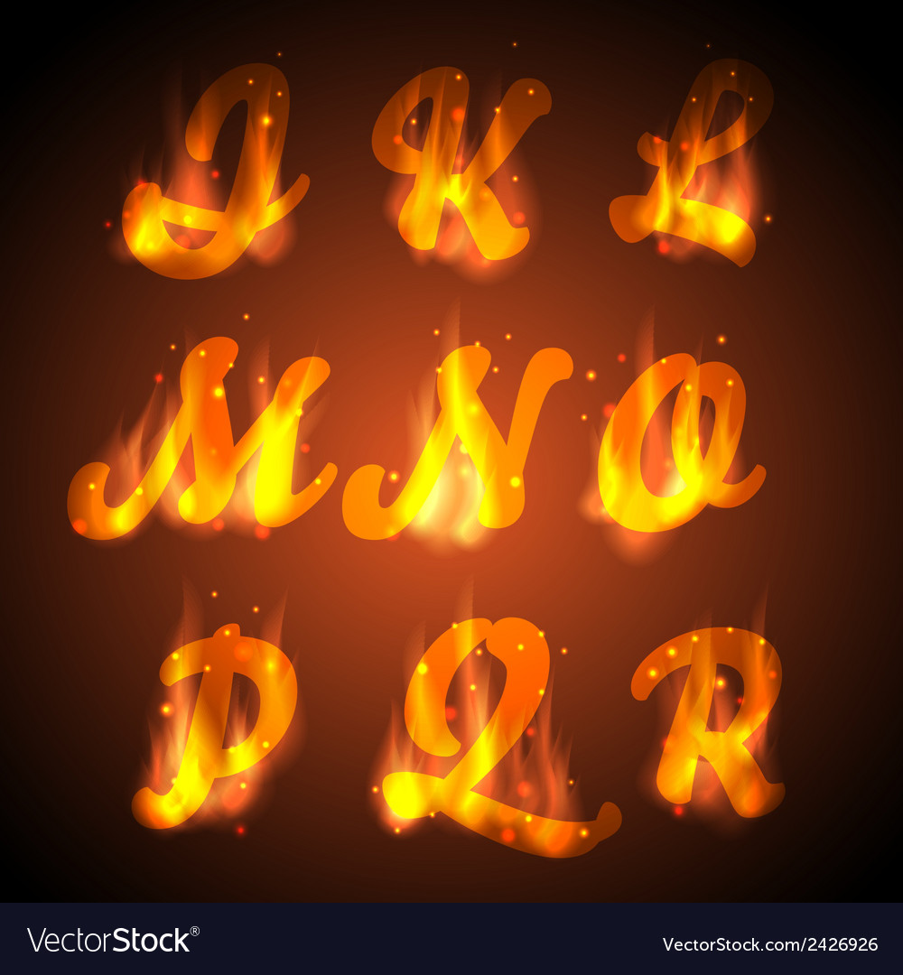 Fire alphabet Royalty Free Vector Image - VectorStock