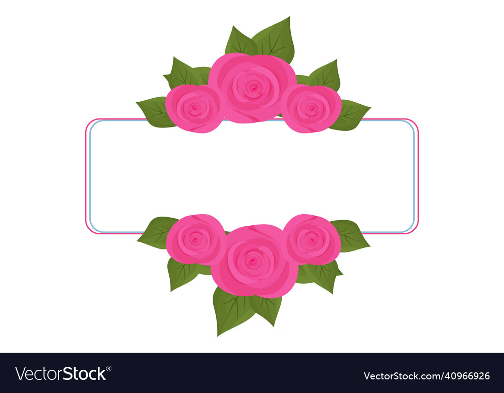 Frame monogram decorated with flowers and leaves