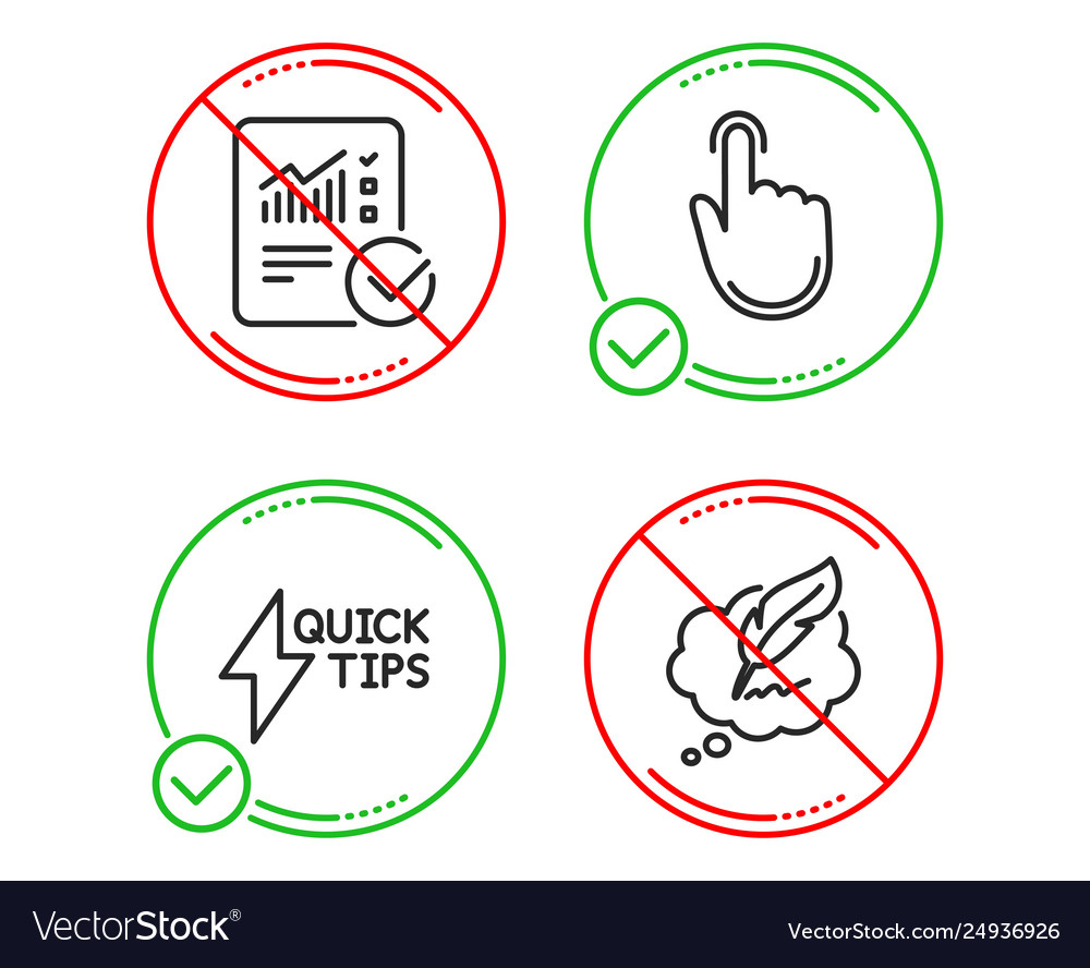 Hand click quickstart guide and checked vector image Hand click quickstart guide and checked