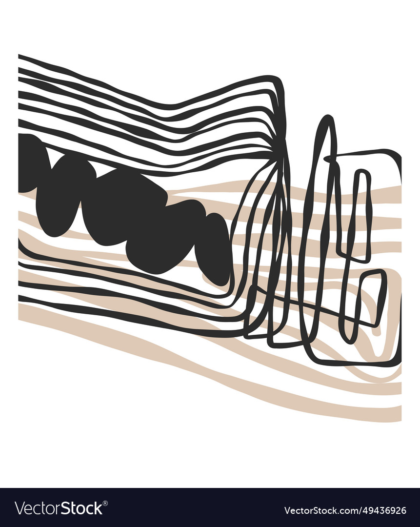 Hand drawn abstract graphic line art simple Vector Image