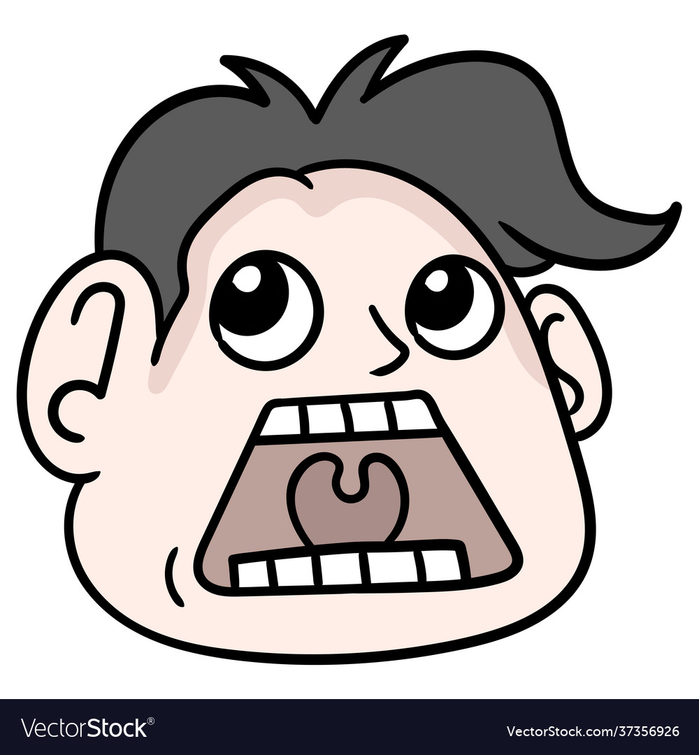 Head logo a surprised man carton emoticon Vector Image