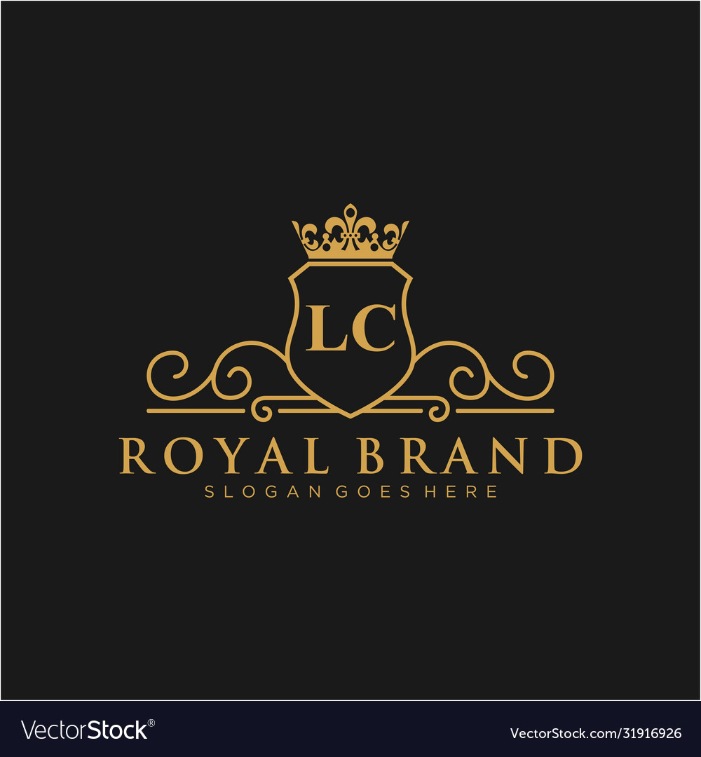 Lc letter initial luxurious brand logo template