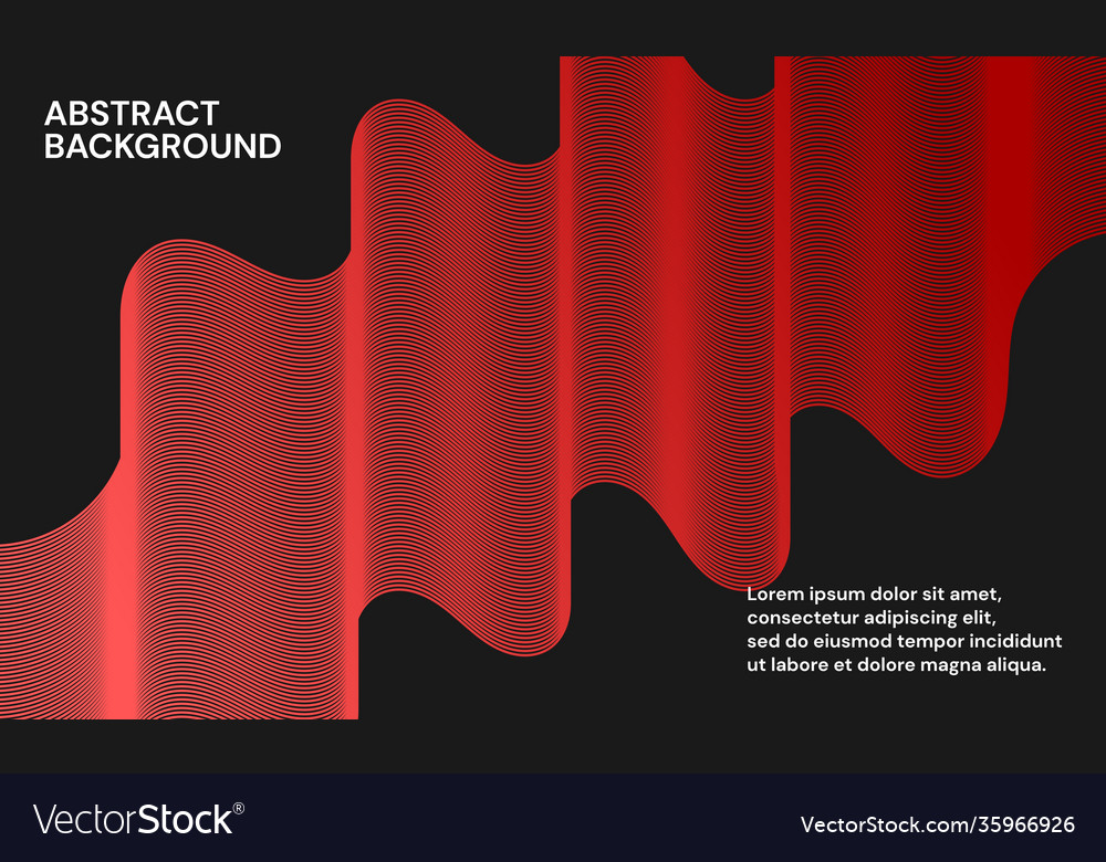 Modern abstract background with wavy lines in red vector image Modern abstract background with wavy lines in red