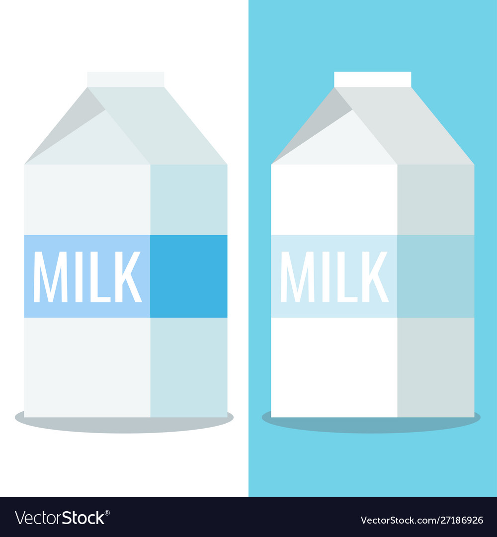 Paper white and blue packaging milk close box vector image Paper white and blue packaging milk close box