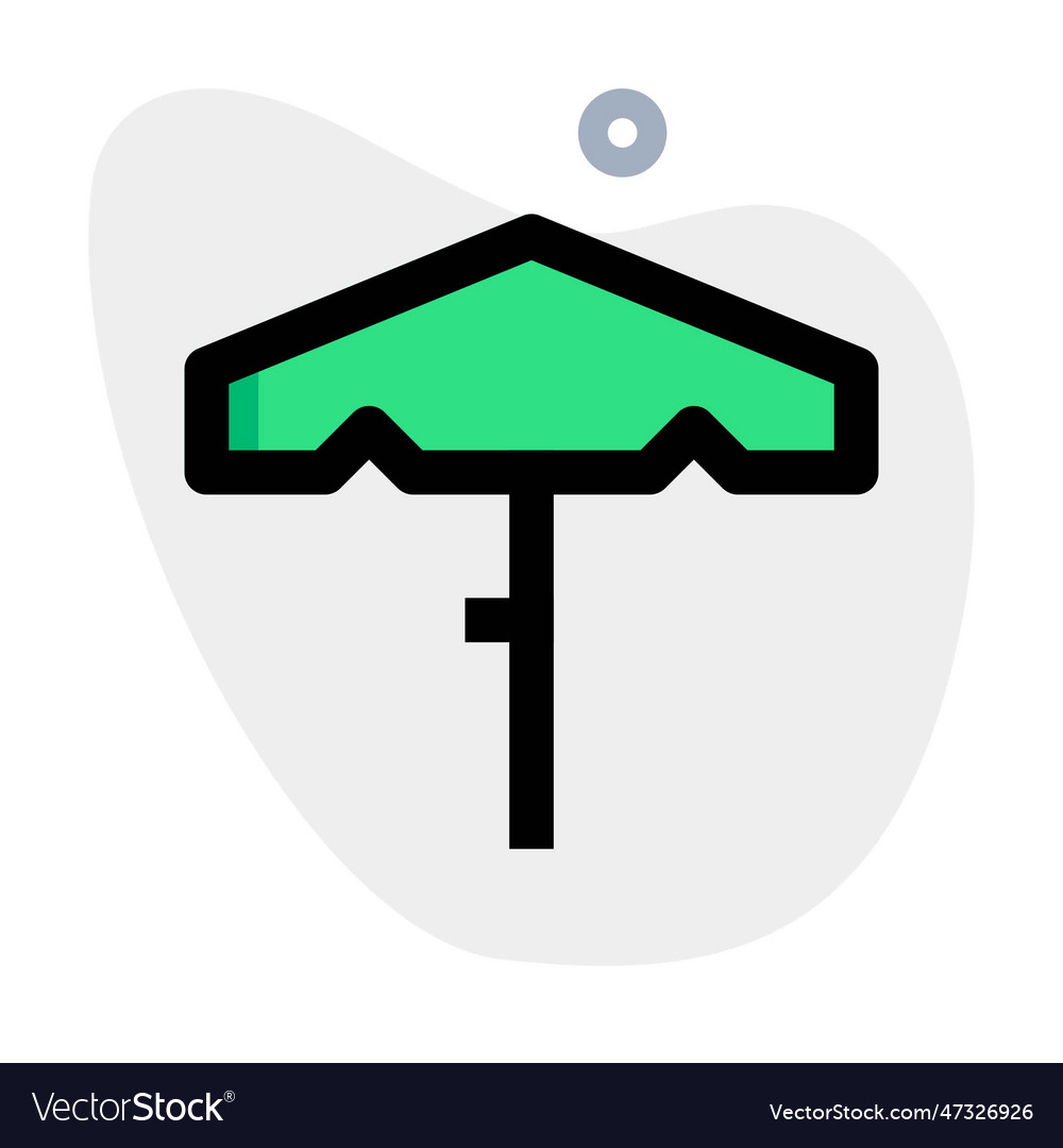 Parasol placed on stand for sun protection Vector Image