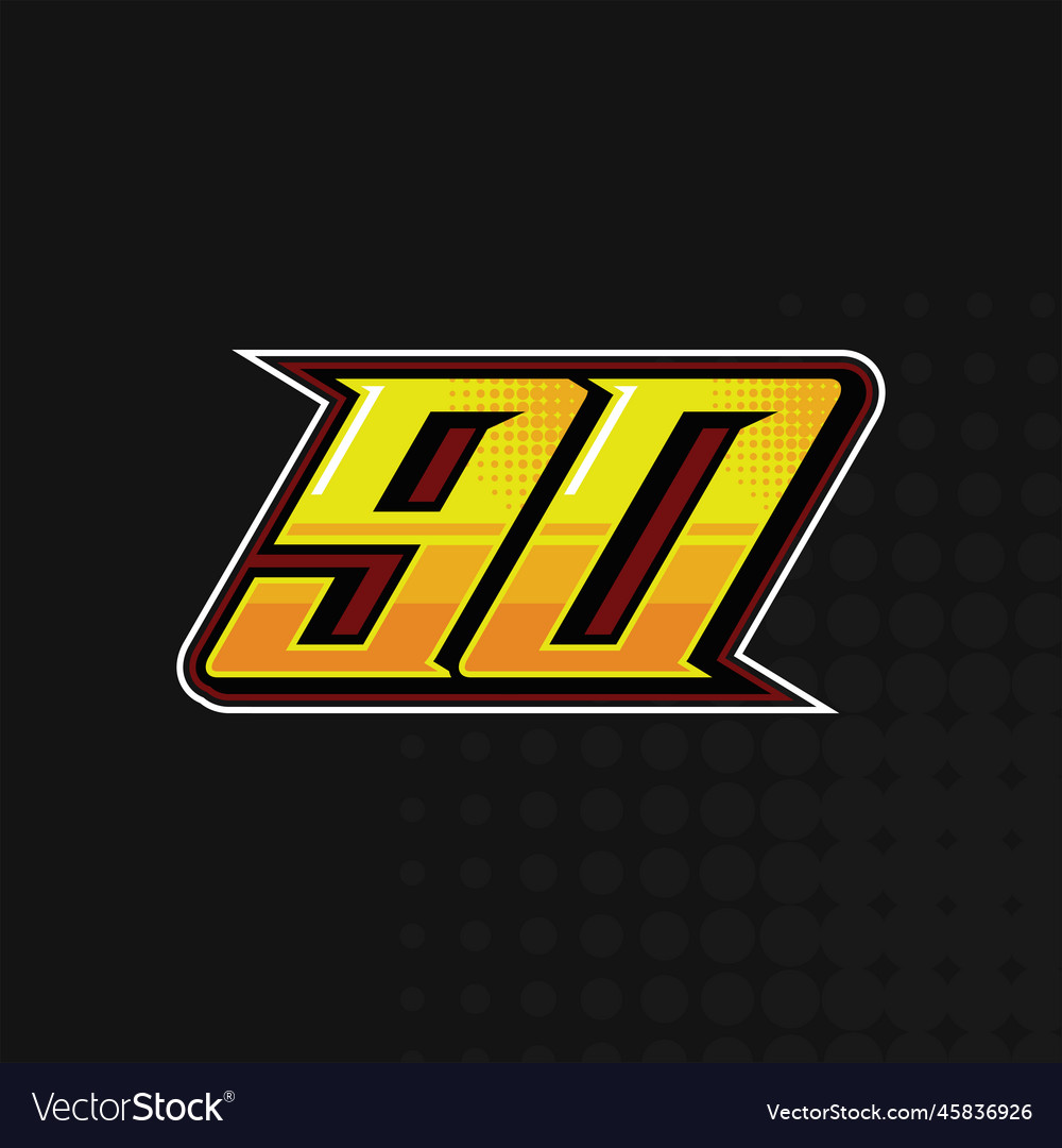 Race number 90 logo design Royalty Free Vector Image