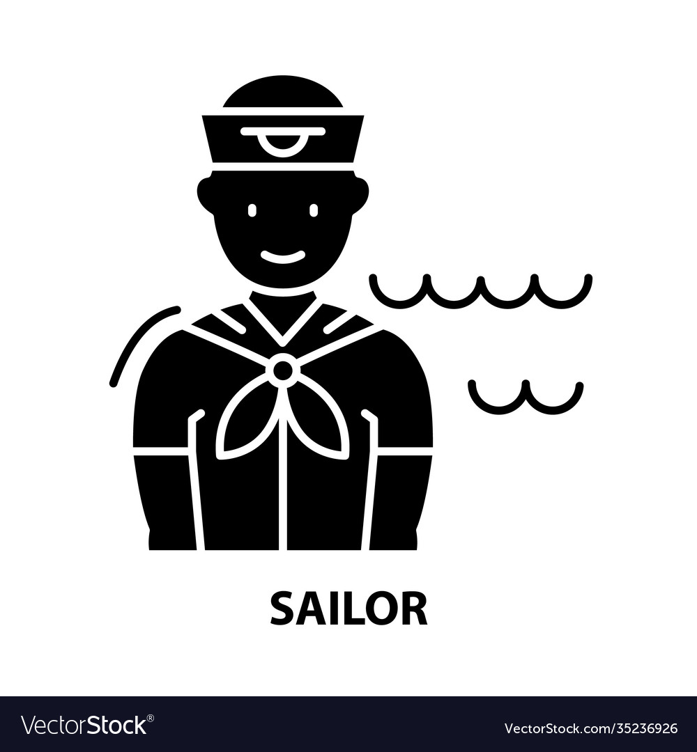 Sailor symbol icon black sign Royalty Free Vector Image