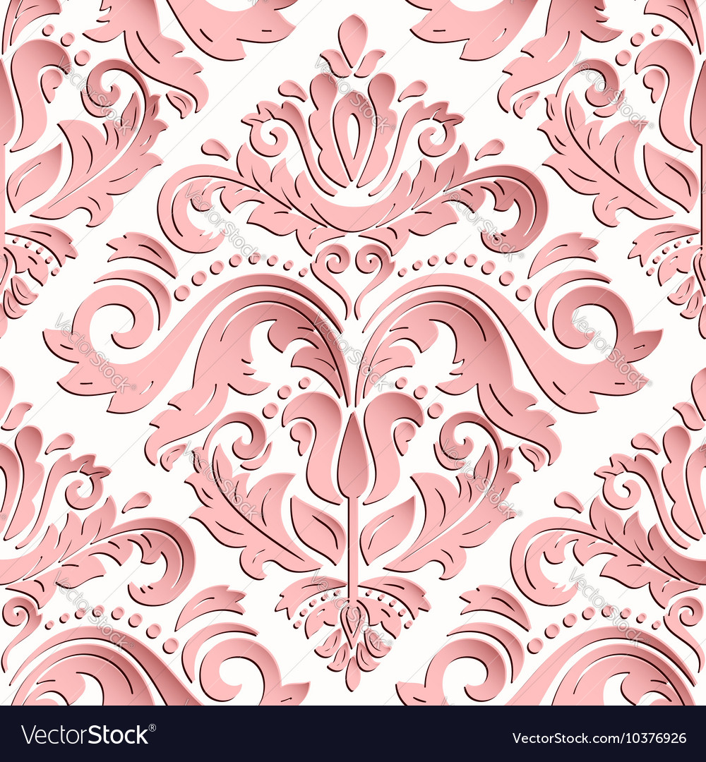 Seamless oriental pattern with 3d elements