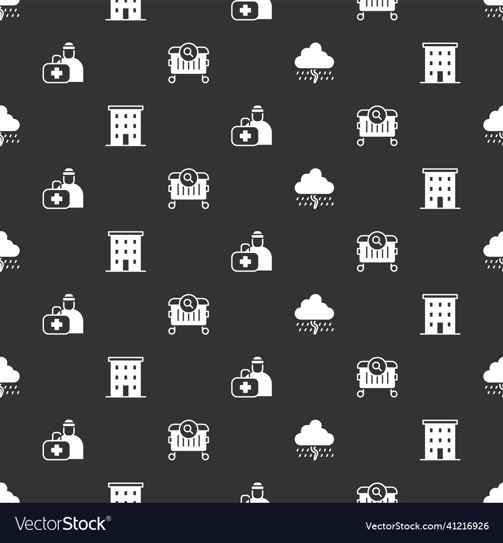 Set cloud with rain multi storey building first