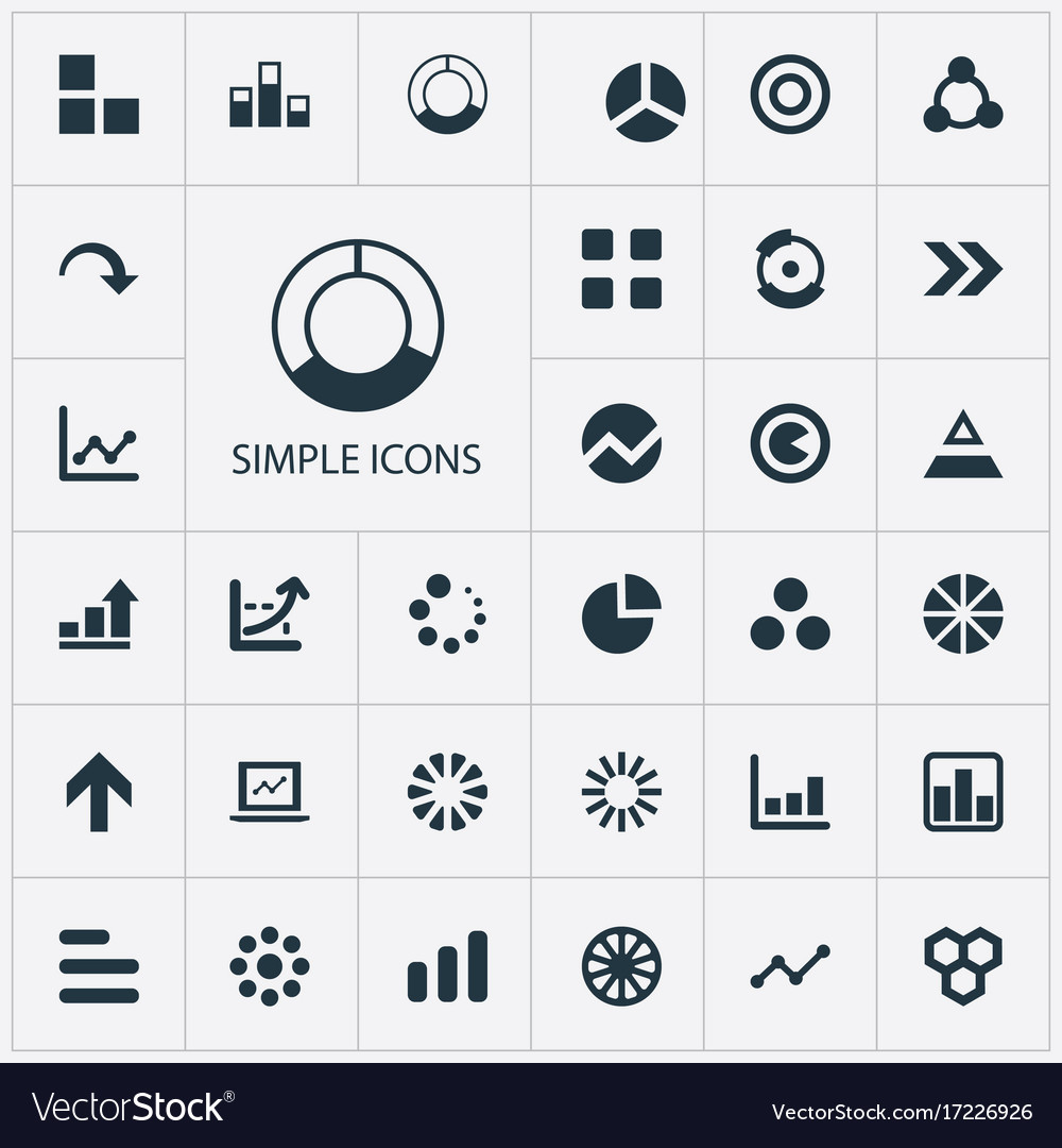 Set of simple chart icons