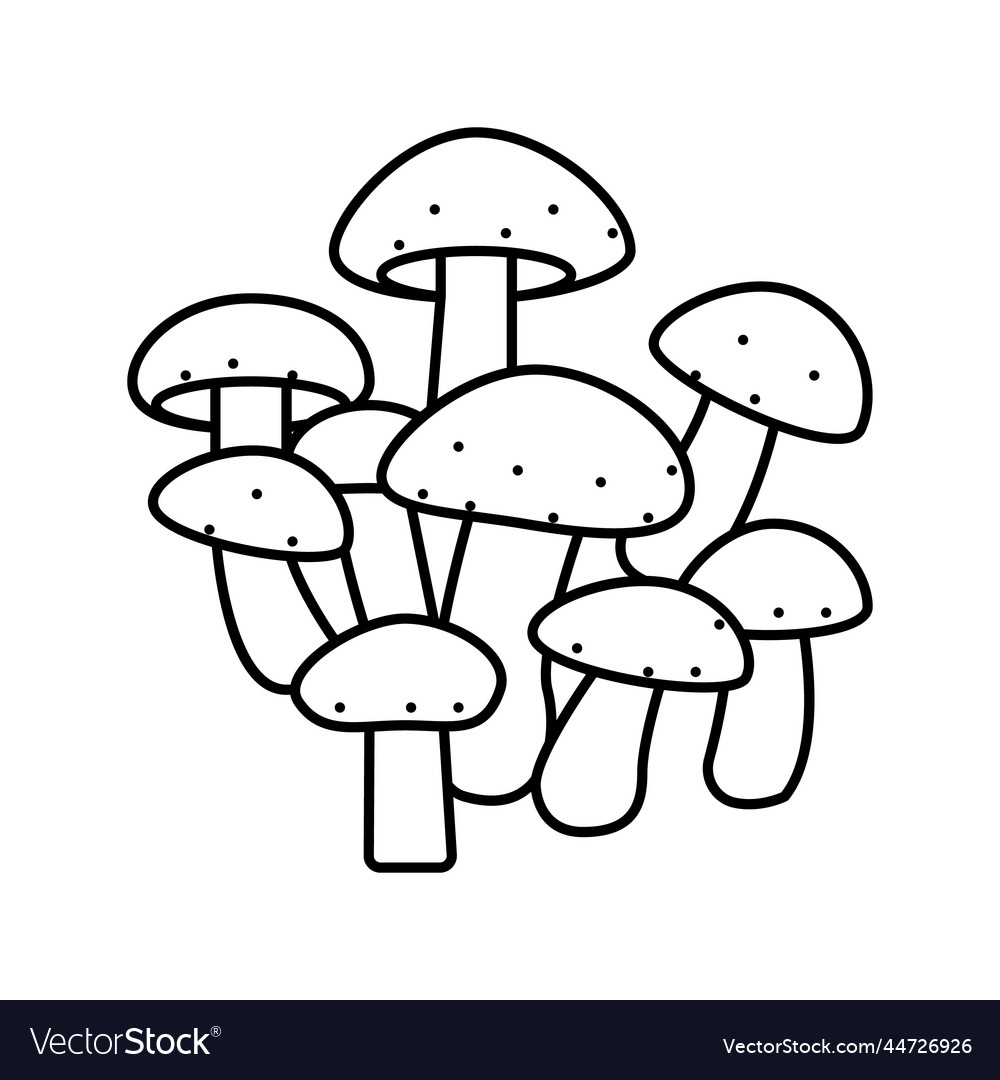 Shiitake mushroom line icon Royalty Free Vector Image