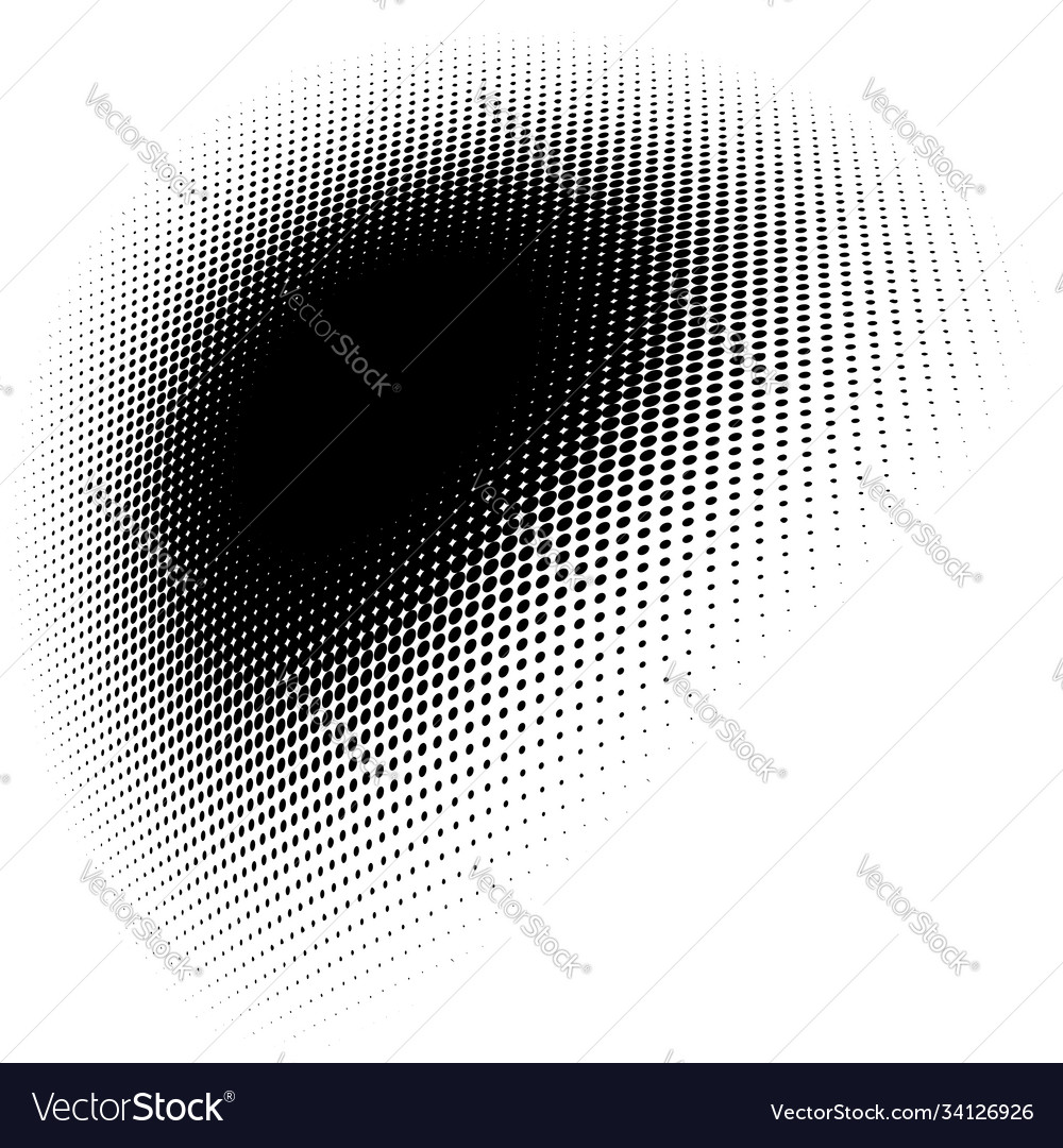 Spherical distortion halftone dots element orb vector image Spherical distortion halftone dots element orb