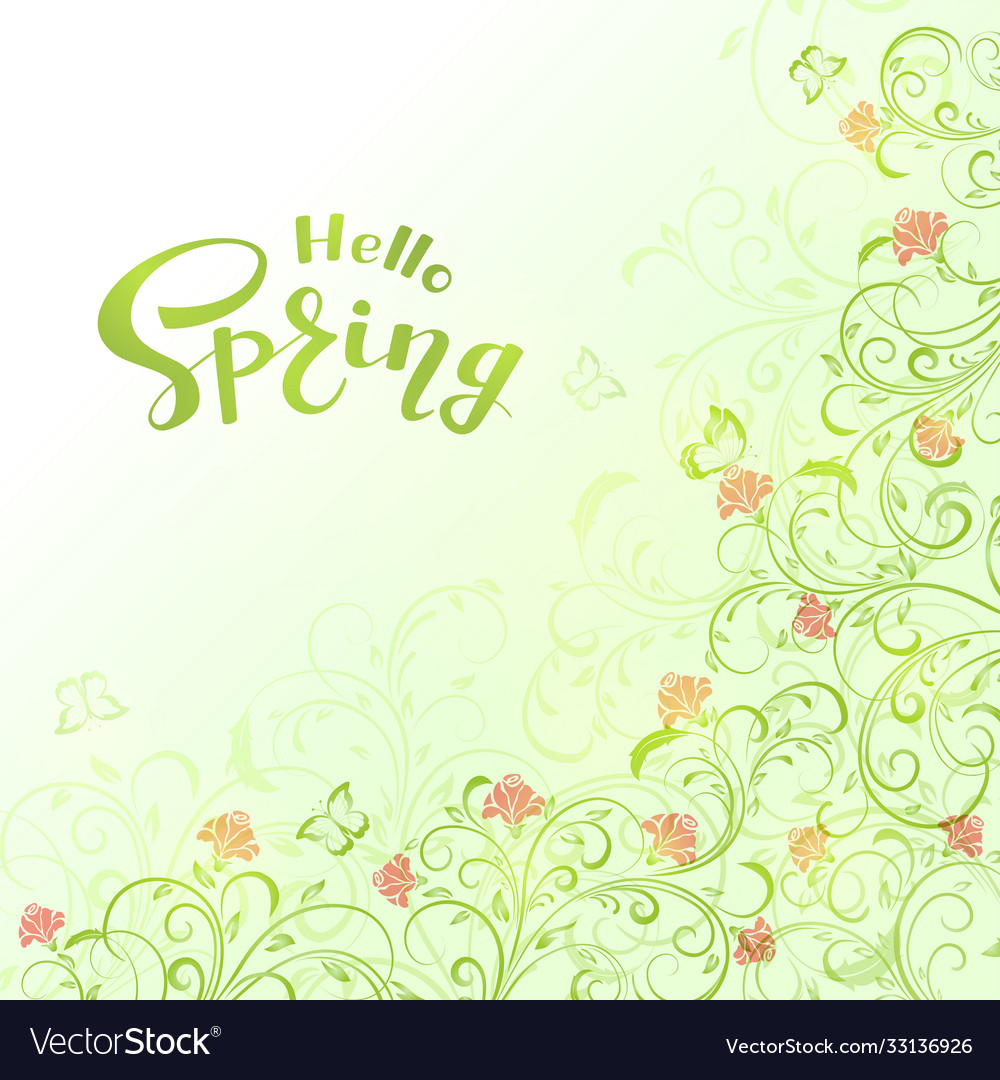 Spring background with roses vector image Spring background with roses