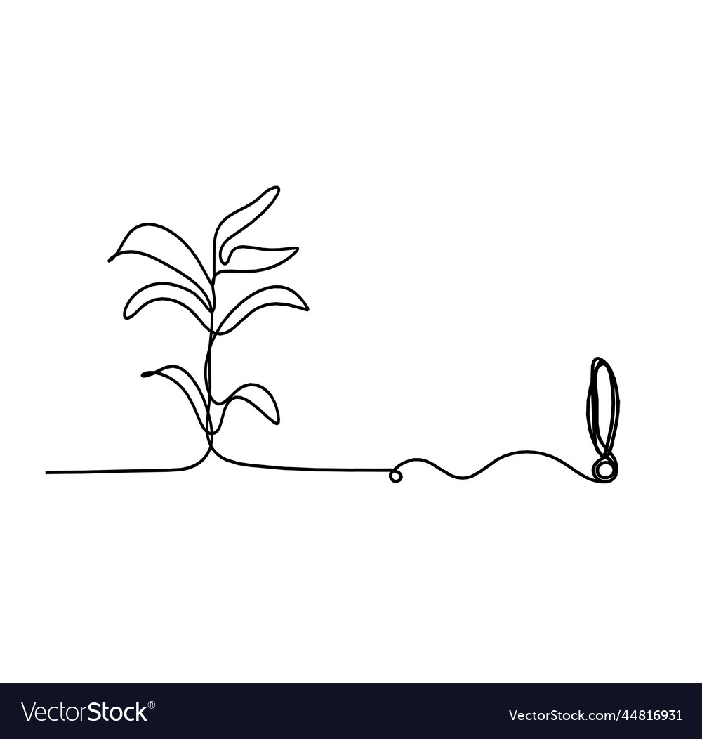 Abstract tree with exclamation as line drawing vector image Abstract tree with exclamation as line drawing