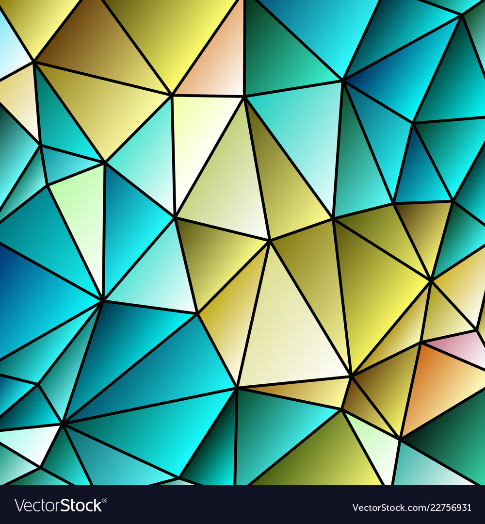 Abstract vitrage with triangular multi colors grid vector image Abstract vitrage with triangular multi colors grid