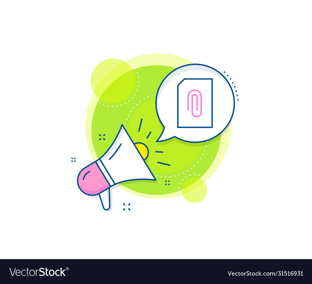 Attach document line icon file sign