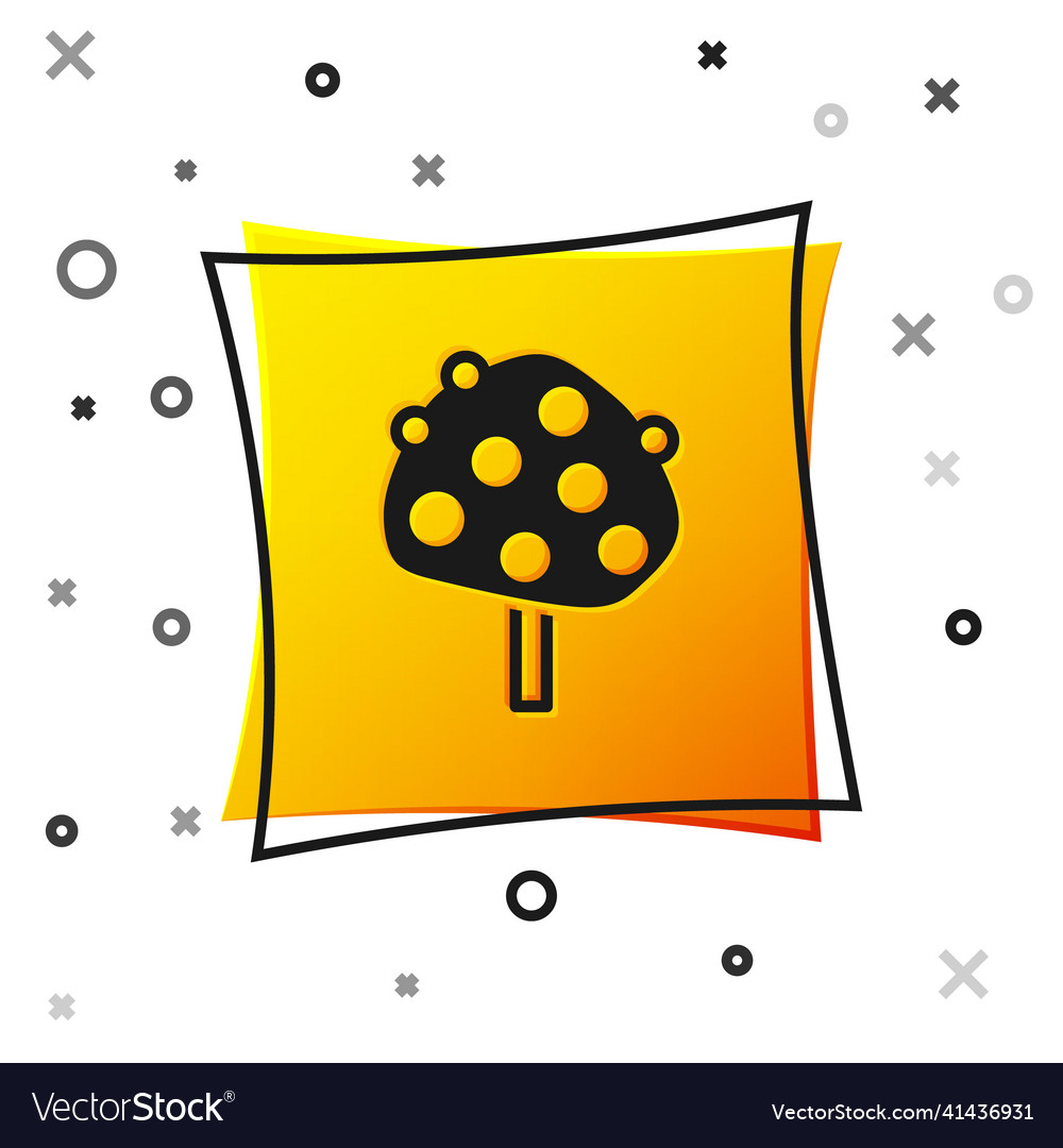 Black orange tree with fruits icon isolated