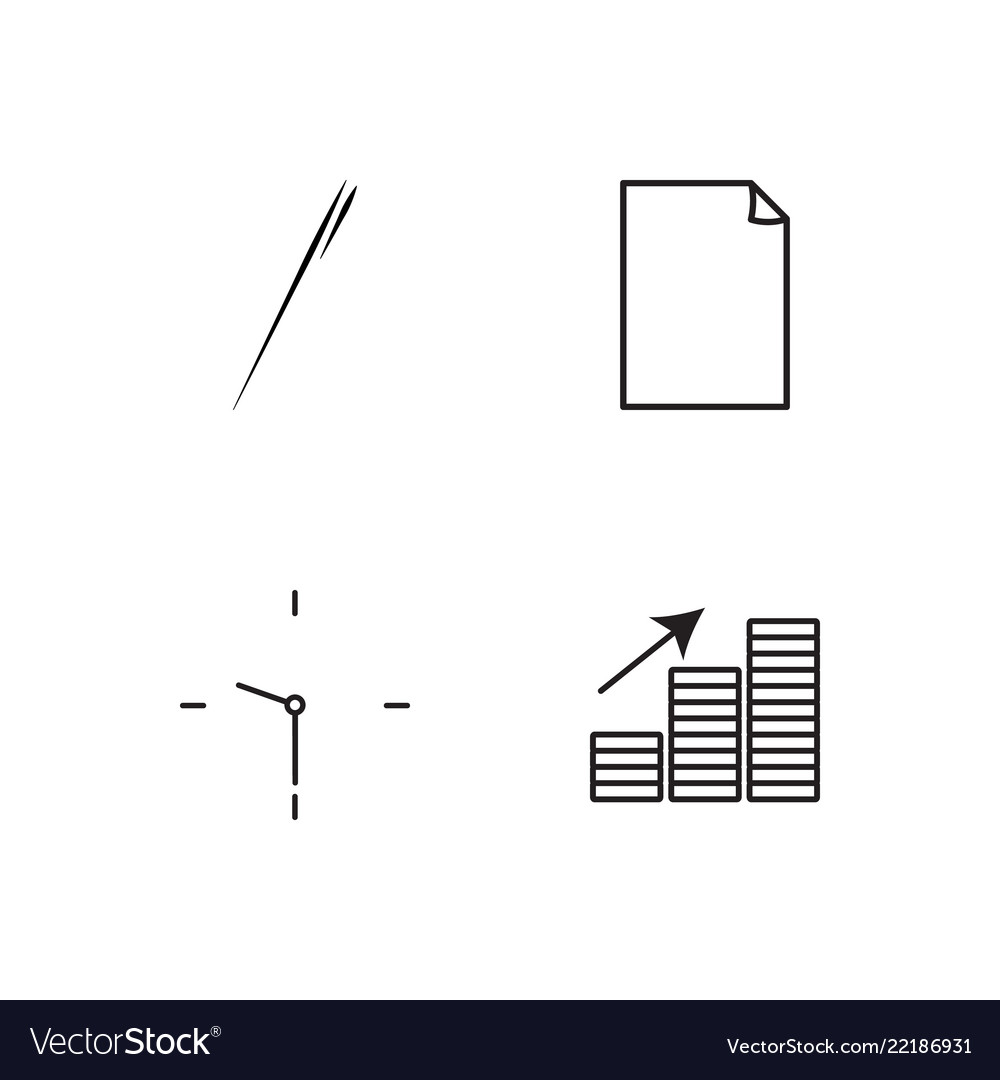 Business simple outlined icons set