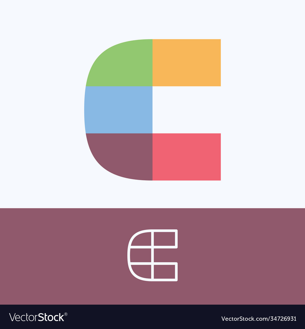 C letter logo made pattern blocks with pretty
