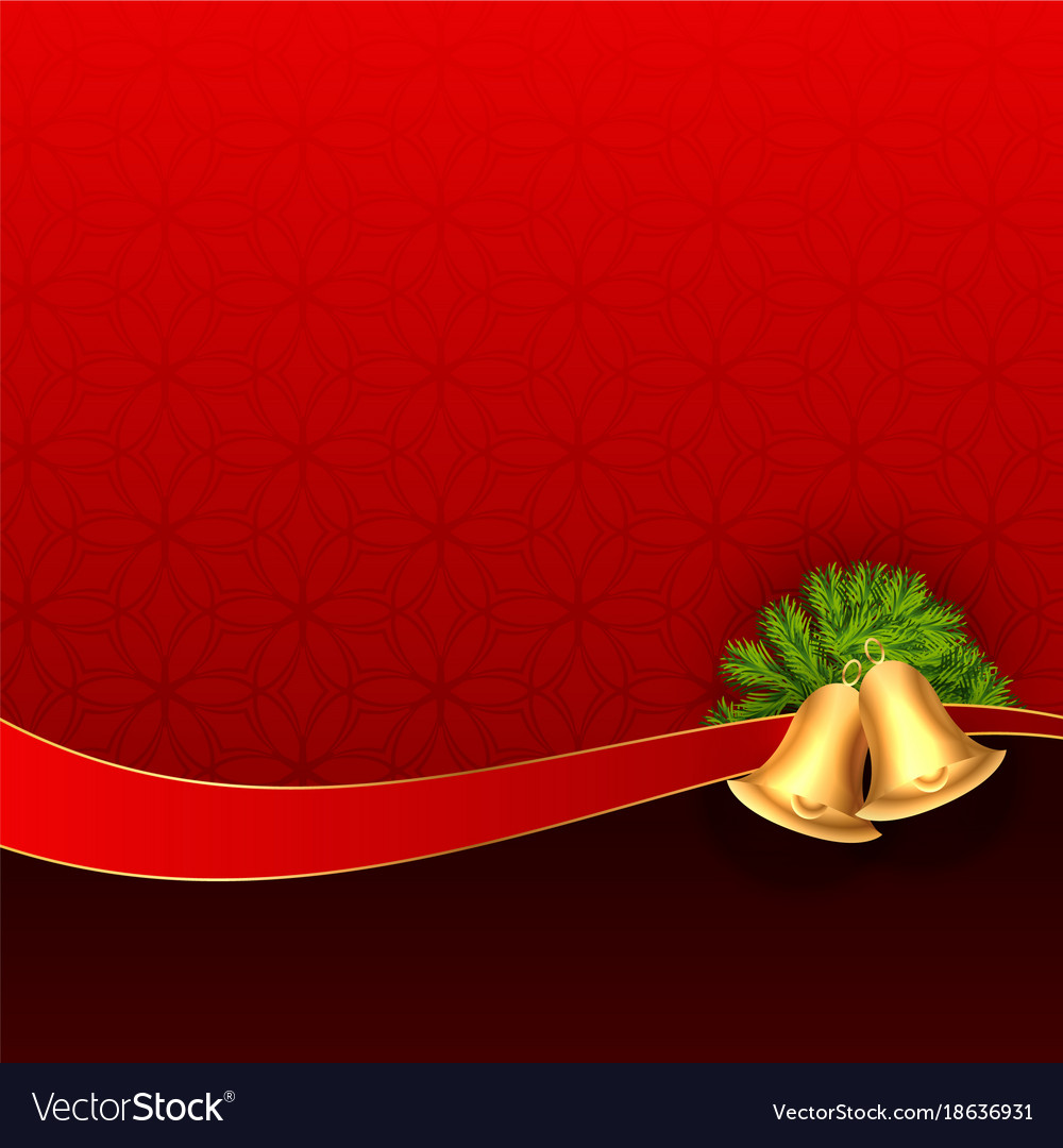 Christmas bells on red background design Vector Image