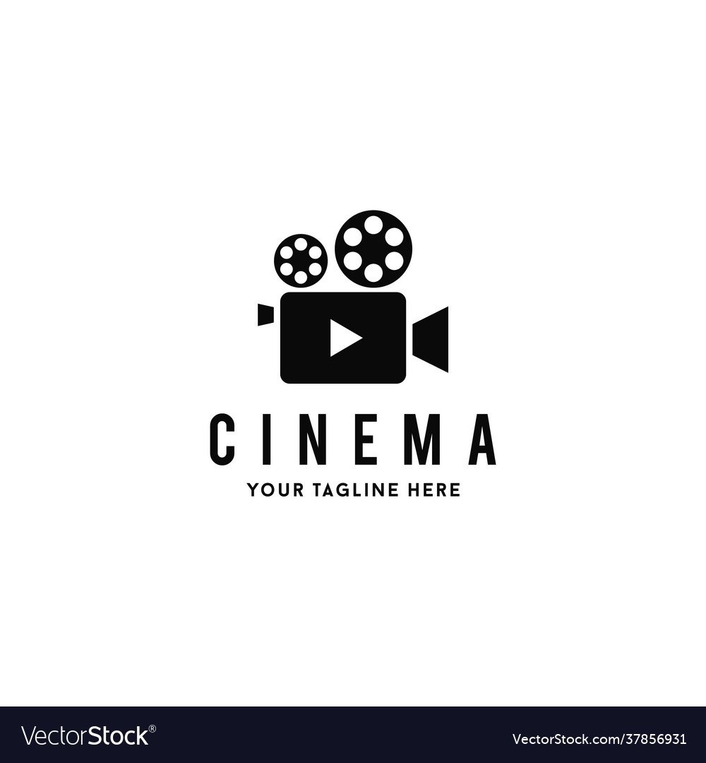 Cinema picture movie roll vintage logo design Vector Image