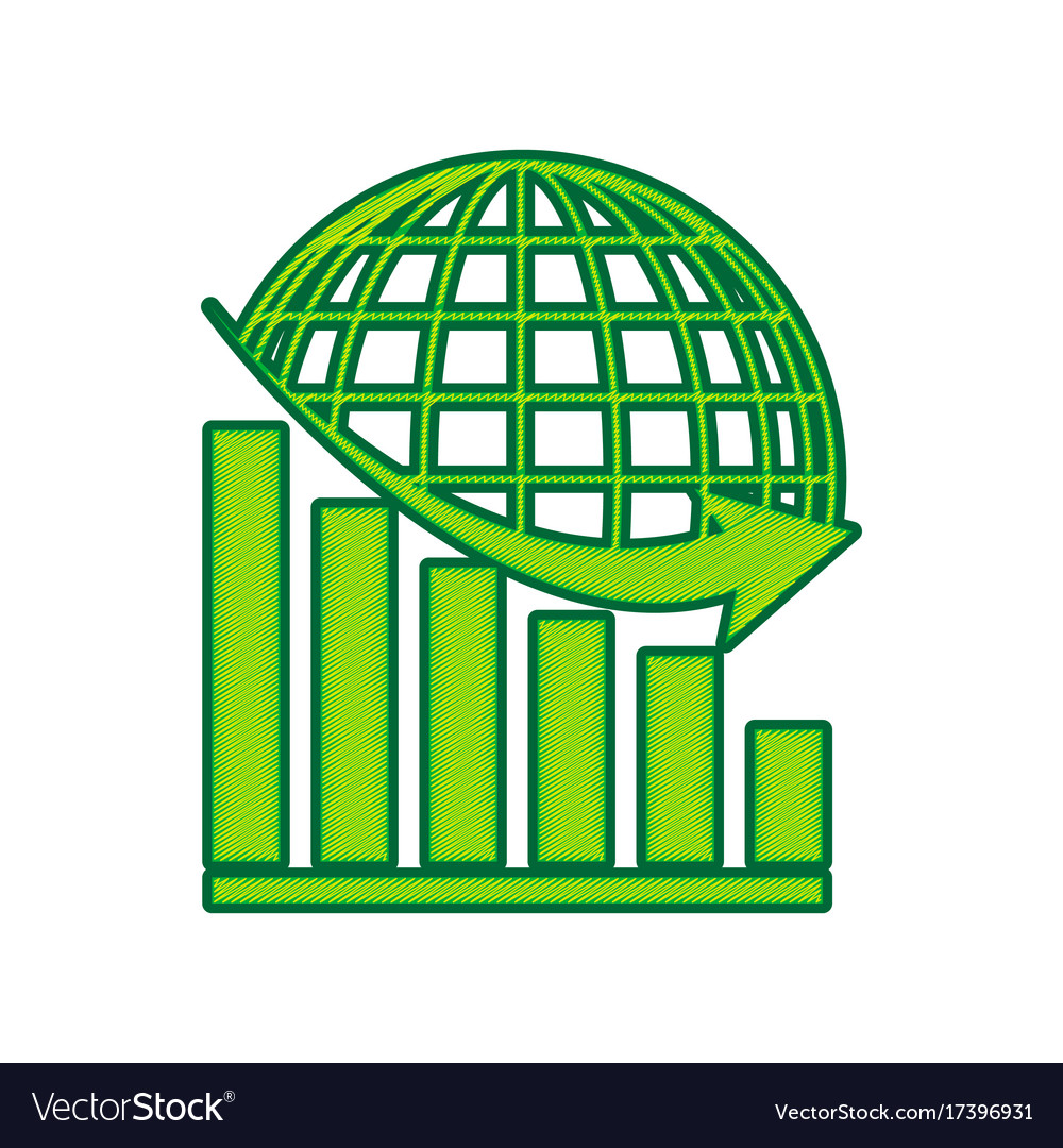 Declining graph with earth lemon scribble