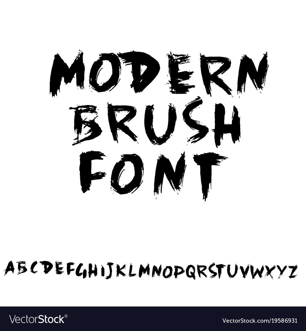 Handdrawn dry brush font modern brush lettering Vector Image