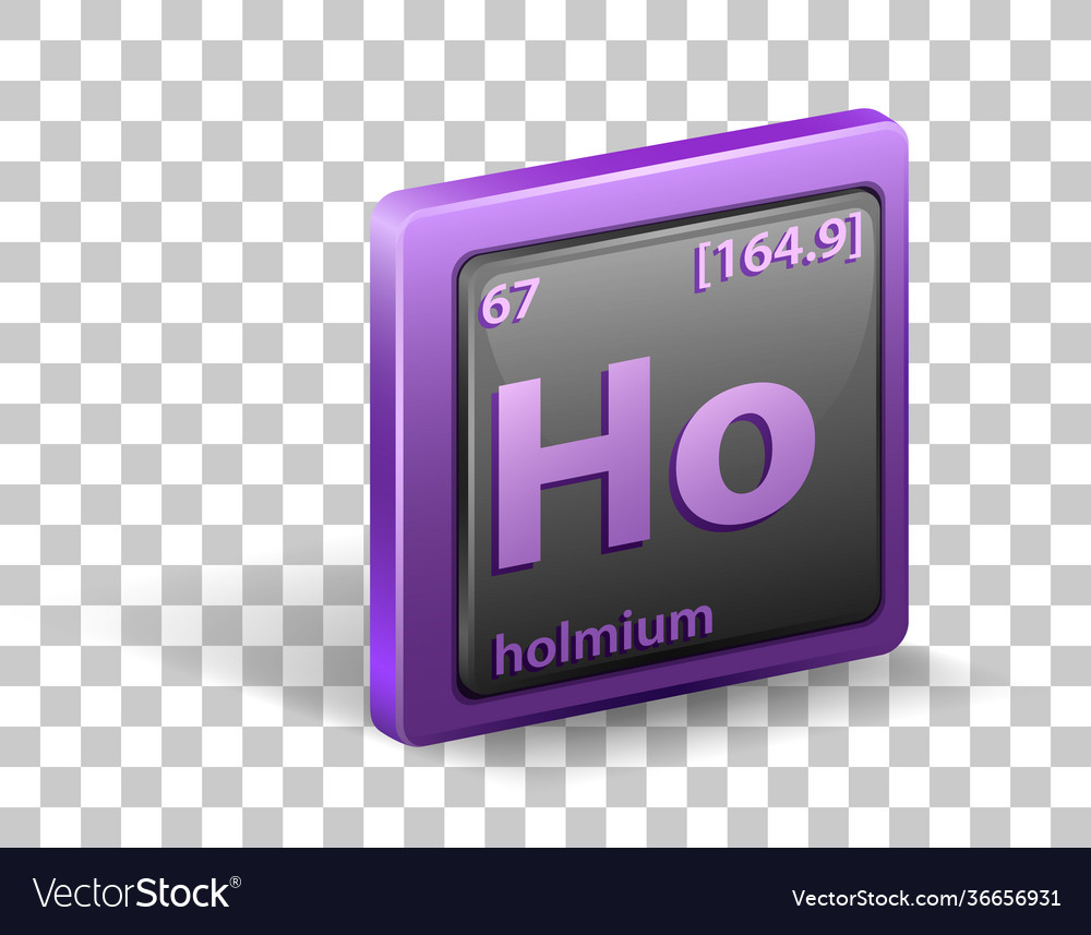 Holmium chemical element symbol Royalty Free Vector Image