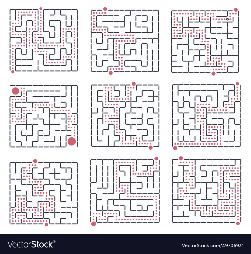 Labyrinth with entrance and exit a game vector image Labyrinth with entrance and exit a game